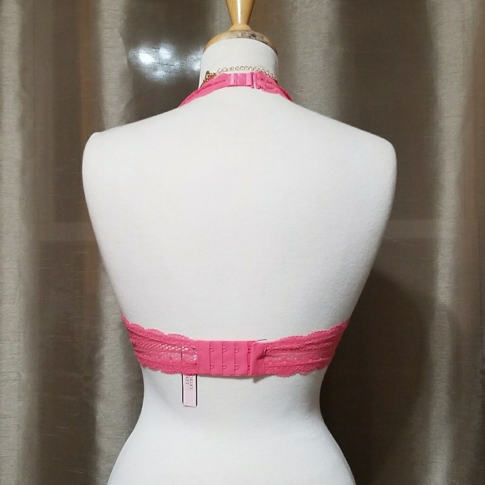 VICTORIA'S SECRET Long Line Pink Halter Bra - Picture 3 of 6